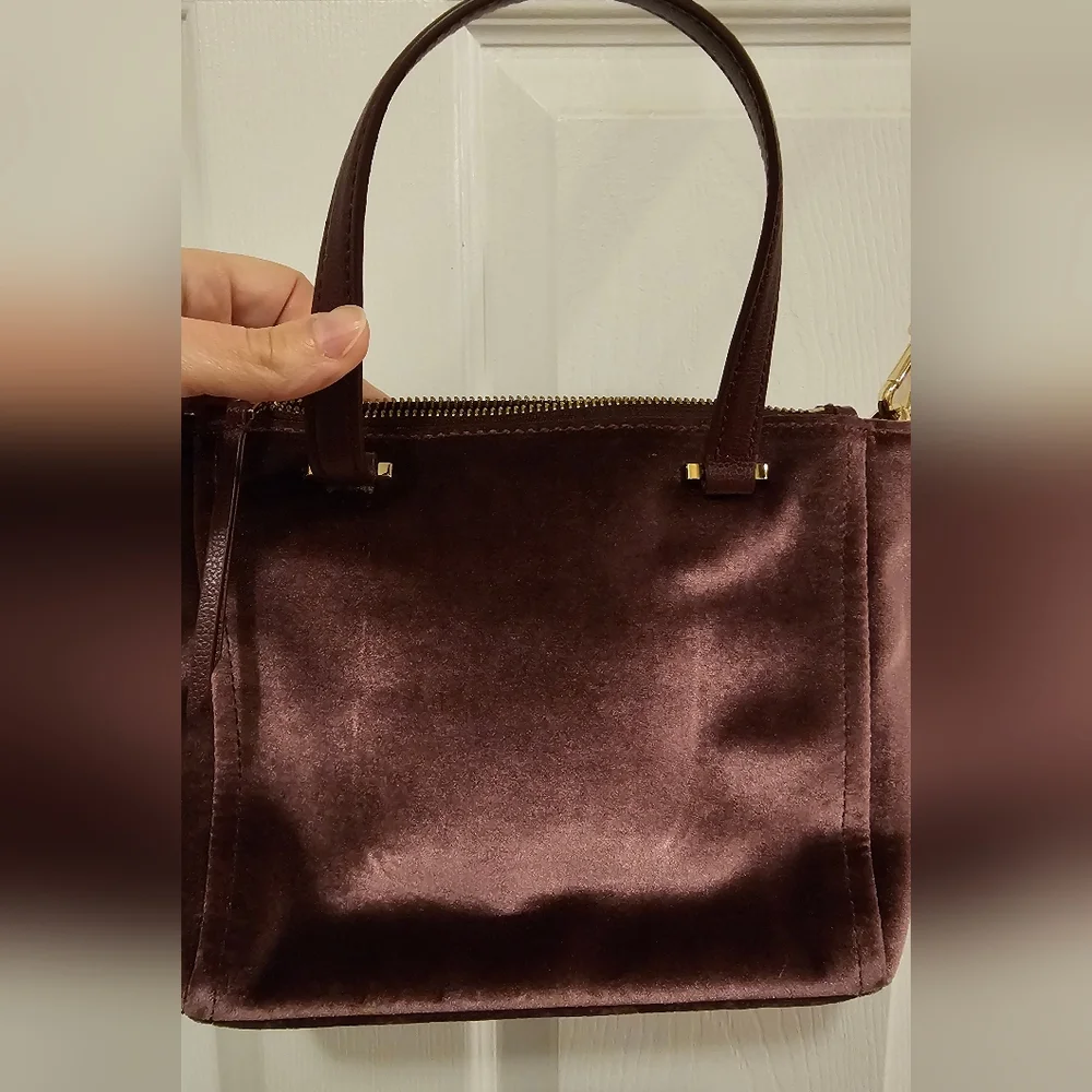 Kate Spade EUC Velvet Mini Kona Satchel Crossbody Bag in Purple
